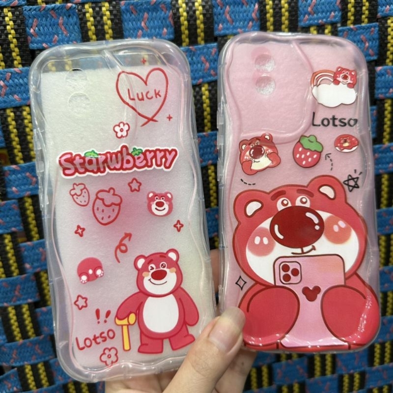 Case ốp lưng Vivo Y02 4G / Y02A / Y02T dẻo viền trong gấu dâu lotso siêu dễ thương bảo vệ camera