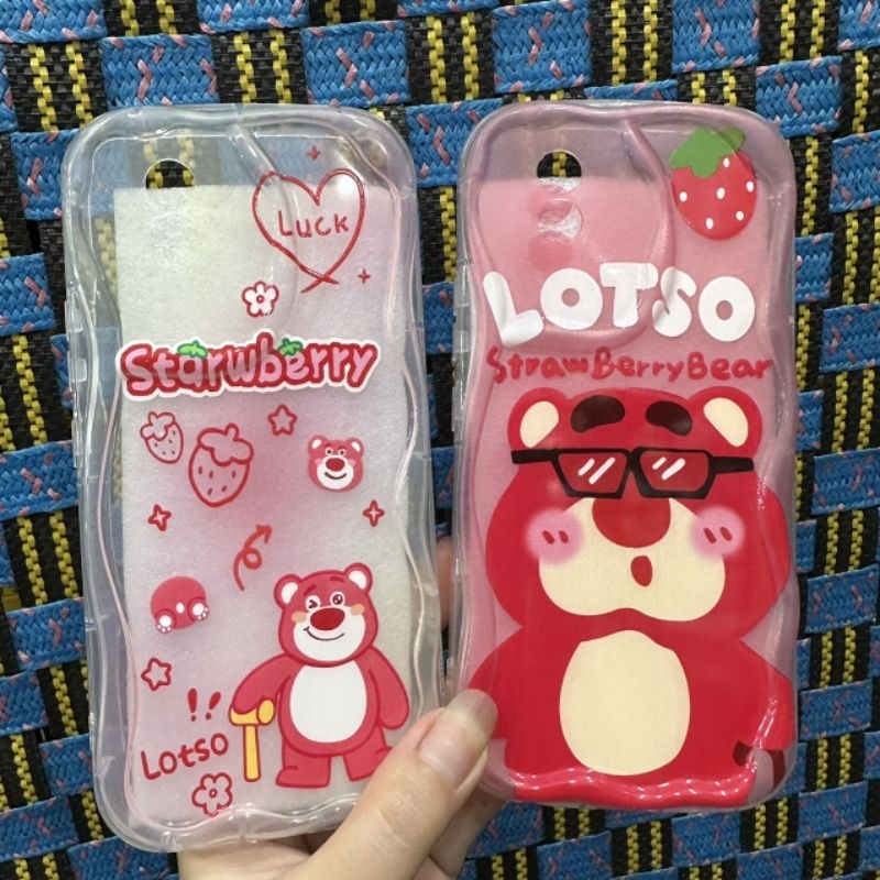 Case ốp lưng Vivo Y02 4G / Y02A / Y02T dẻo viền trong gấu dâu lotso siêu dễ thương bảo vệ camera