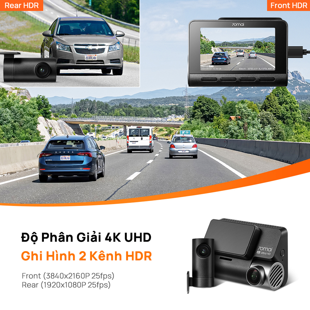 70mai Dash Cam A810 4K | Camera Hành Trình Phát Hiện Chuyển Động AI ,Hỗ Trợ Định Vị GPS | BigBuy360 - bigbuy360.vn