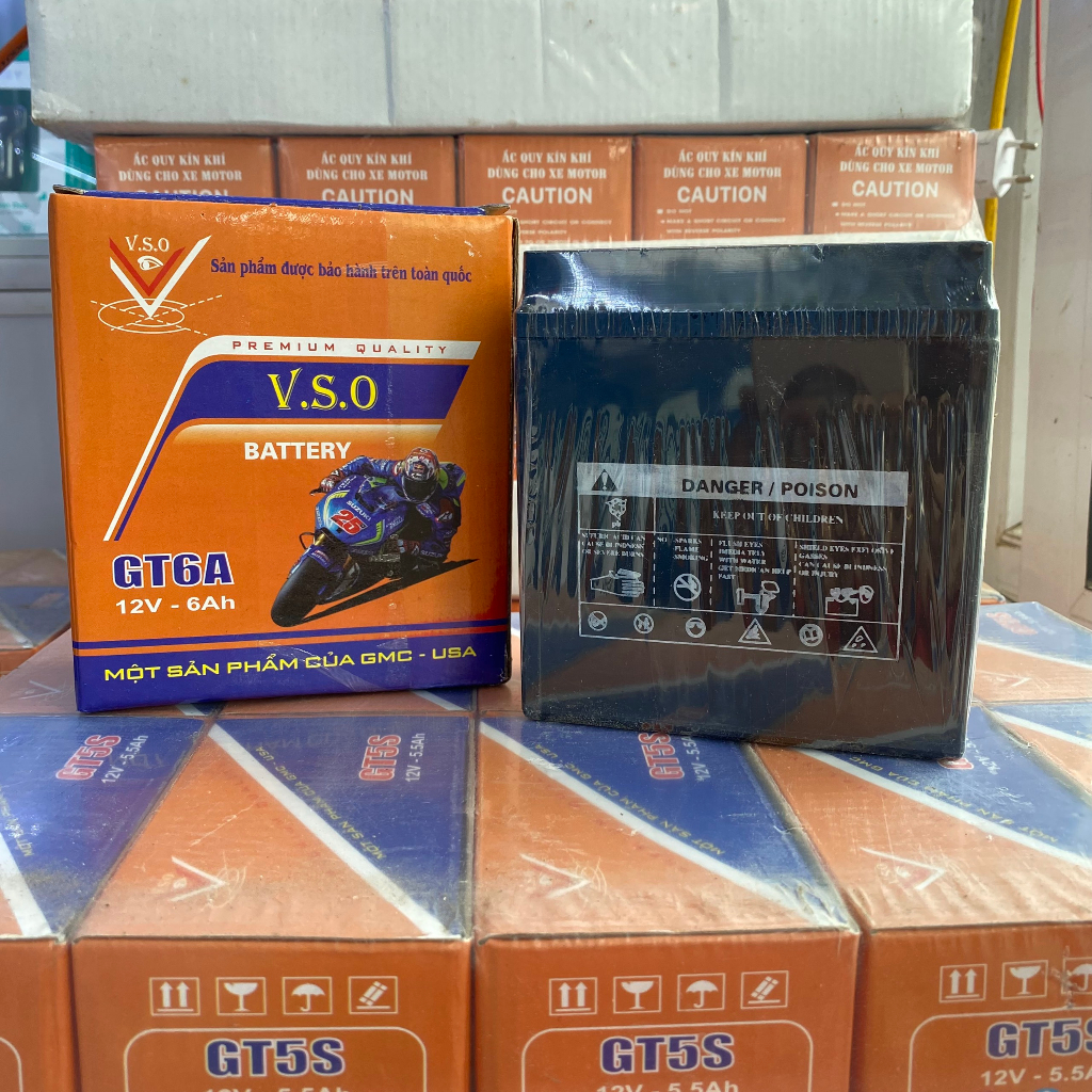 Bình ắc quy V.S.O GT6A - hàng chính hãng GMC-USA