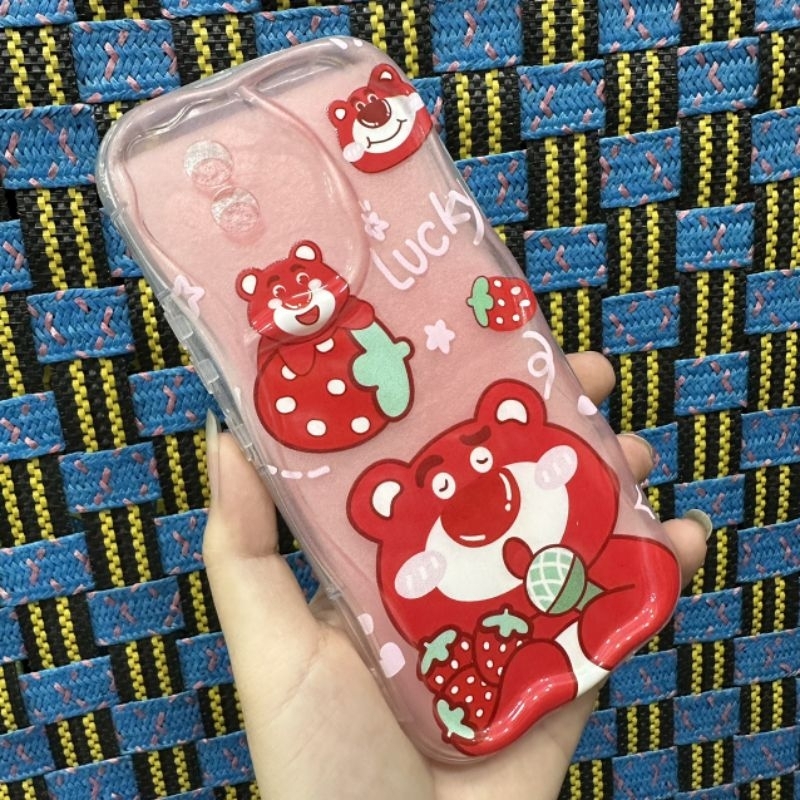 Case ốp lưng Vivo Y02 4G / Y02A / Y02T dẻo viền trong gấu dâu lotso siêu dễ thương bảo vệ camera