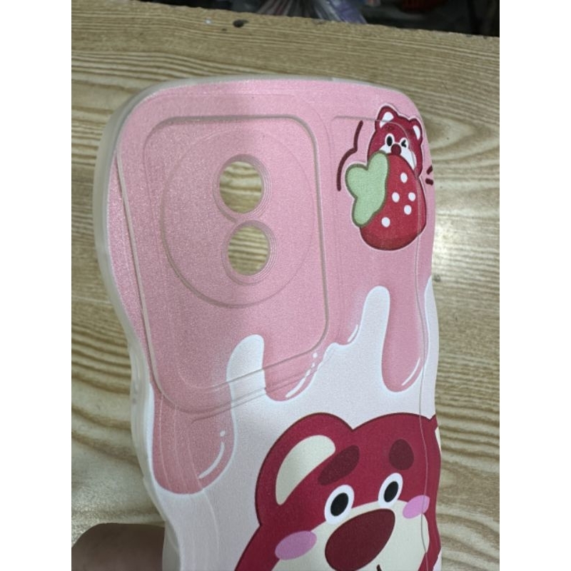 Case ốp lưng Vivo Y02 4G / Y02A / Y02T dẻo gấu dâu lotso siêu dễ thương viền lượn sóng bảo vệ camera
