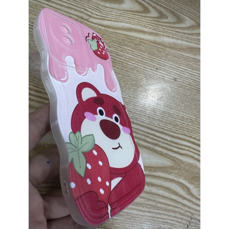 Case ốp lưng Vivo Y02 4G / Y02A / Y02T dẻo gấu dâu lotso siêu dễ thương viền lượn sóng bảo vệ camera