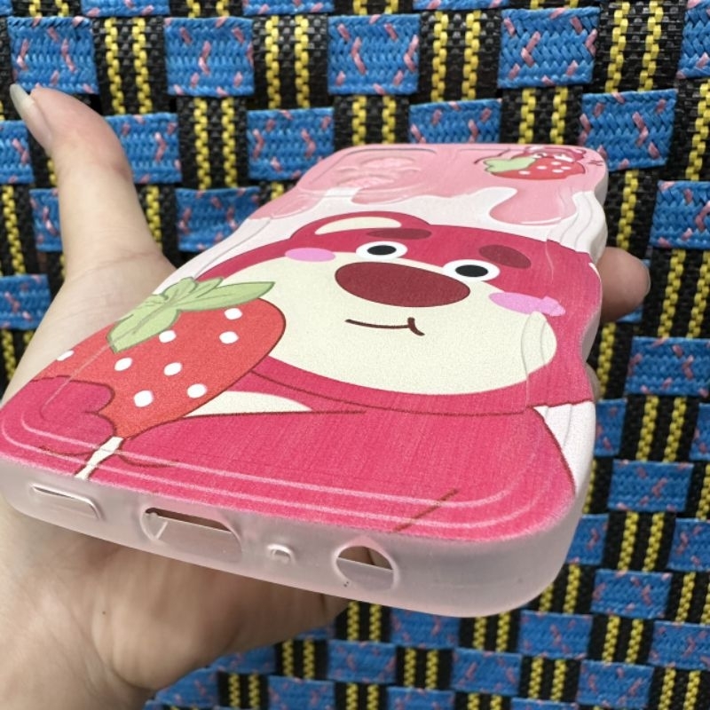 Case ốp lưng Oppo Reno 7Z 8Z dẻo gấu dâu lotso siêu dễ thương viền lượn sóng bảo vệ camera