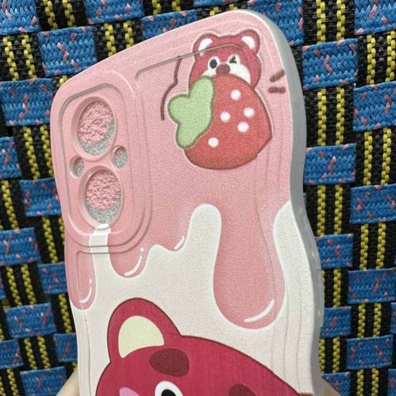 Case ốp lưng Oppo Reno 7Z 8Z dẻo gấu dâu lotso siêu dễ thương viền lượn sóng bảo vệ camera