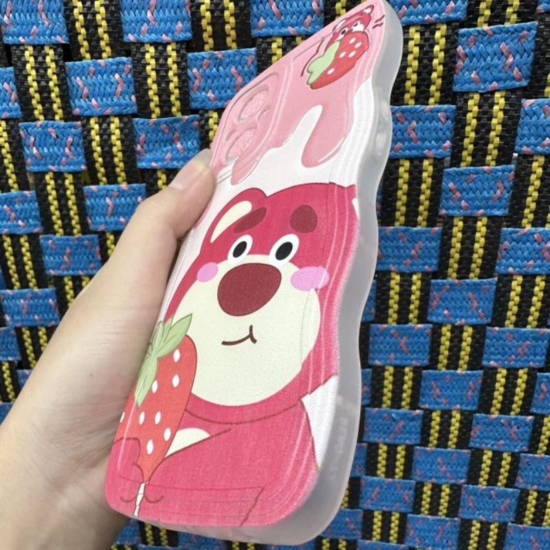 Case ốp lưng Oppo Reno 7Z 8Z dẻo gấu dâu lotso siêu dễ thương viền lượn sóng bảo vệ camera