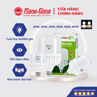 Chính hãng - bóng đèn led rạng đông buld trụ 20w 30w 40w 50w 80w