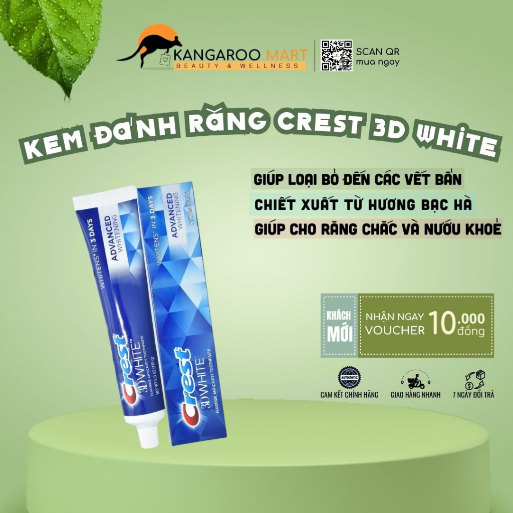Kem đánh răng Crest 3D White Advanced của Mỹ
