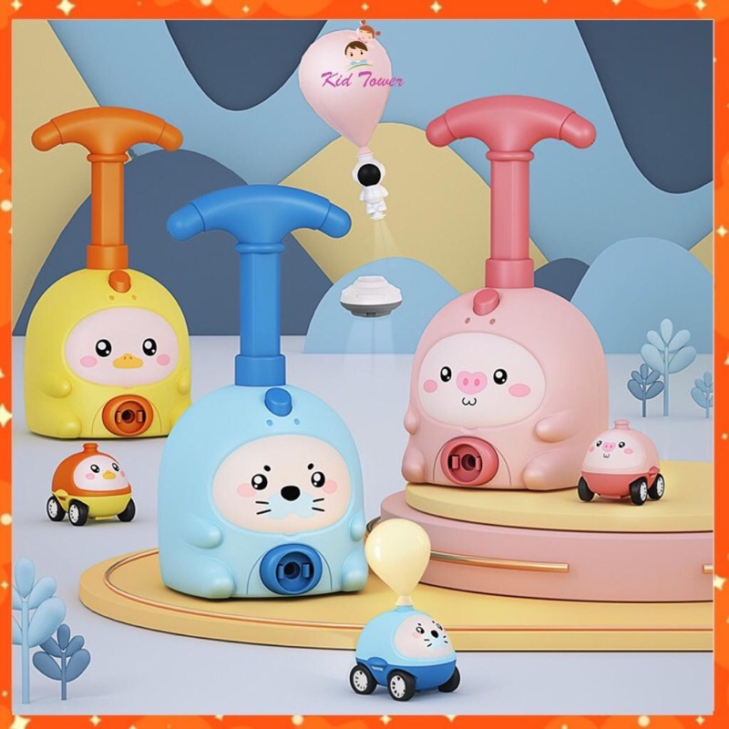 Bơm bóng đua xe ô tô bóng bay phi hành gia siêu cute cho bé