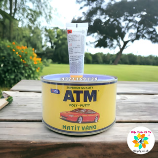 Bột trét Matit Vàng ATM trét vết lồi lõm bề mặt sắt, gỗ, tre 1KG