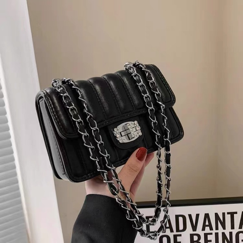 Túi Bassic SỌC KHOÁ ĐÁ đeo chéo đeo vai dễ phối đồ T1200