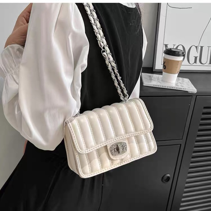 Túi Bassic SỌC KHOÁ ĐÁ đeo chéo đeo vai dễ phối đồ T1200