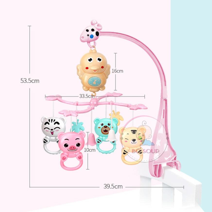 Đồ chơi treo nôi cũi cho bé, Đồ chơi kích thích thị giác, xoay tự động 360 độ