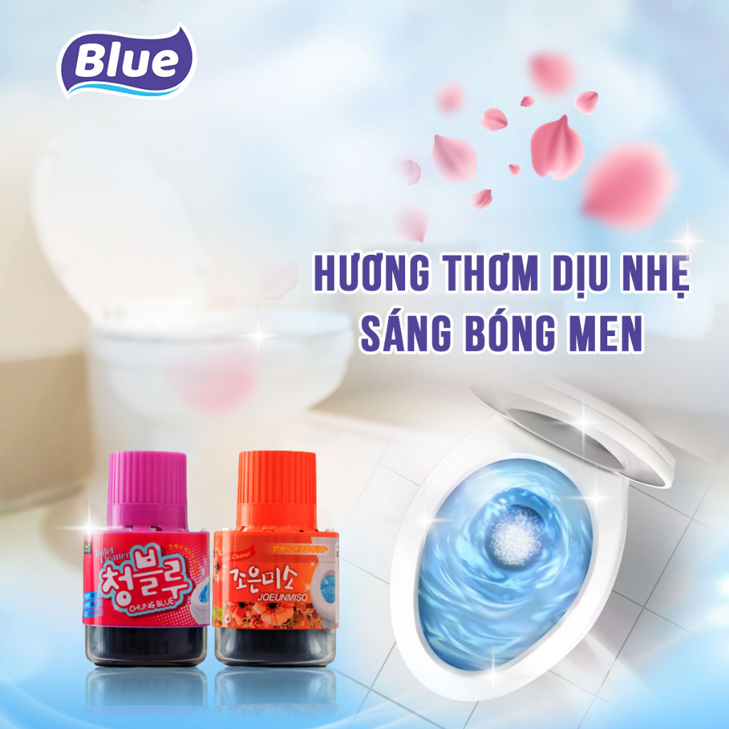 Chai Thả Bồn Cầu Blue Hàn Quốc 180G Hương Ngàn Hoa - Làm Thơm Toilet, Sạch Khuẩn