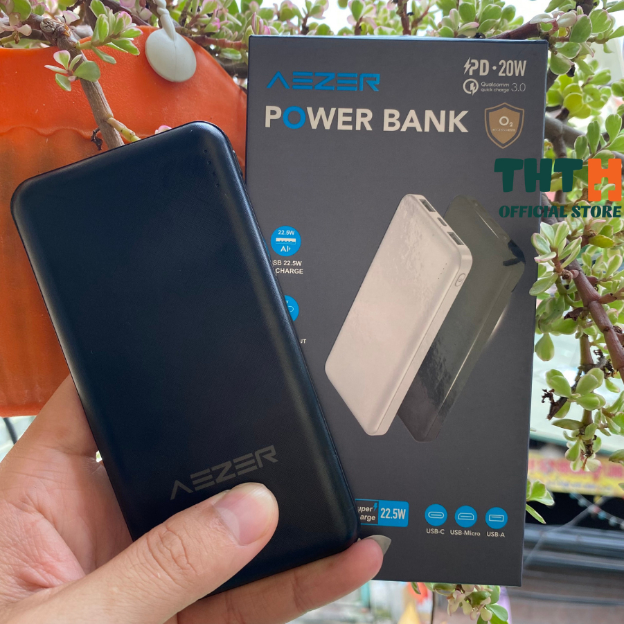 Pin sạc dự phòng 10.000mAh PD 22.5W Chính Hãng AEZER Sạc nhanh cho mọi dòng máy iphone samsung oppoxiaomi