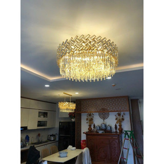 Đèn chùm pha lê phi 80cm và 60cm, đèn thả trần D#2