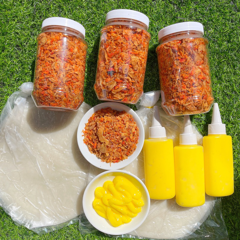 Set Bánh Tráng Phơi Sương Kèm Hành Phi Muối Tép Tặng Kèm Bơ Trứng Siêu Béo