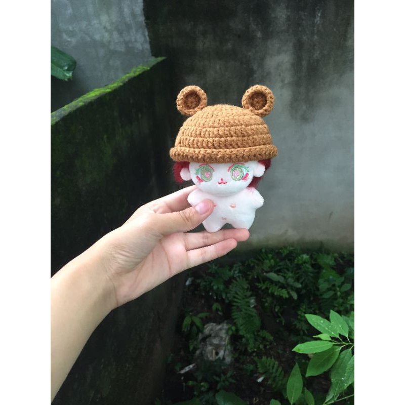 Mũ gấu cho doll 10cm/Outfit cho doll 10cm