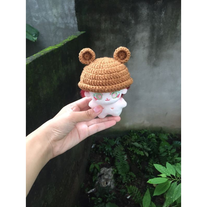 Mũ gấu cho doll 10cm/Outfit cho doll 10cm