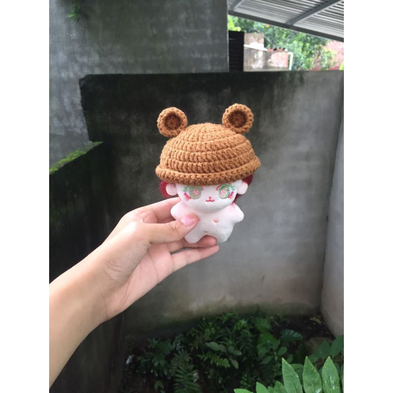 Mũ gấu cho doll 10cm/Outfit cho doll 10cm