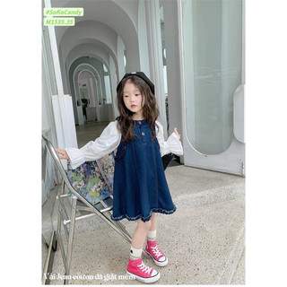 đầm bé gái váy jeans lụa tay dài từ 10-38kg