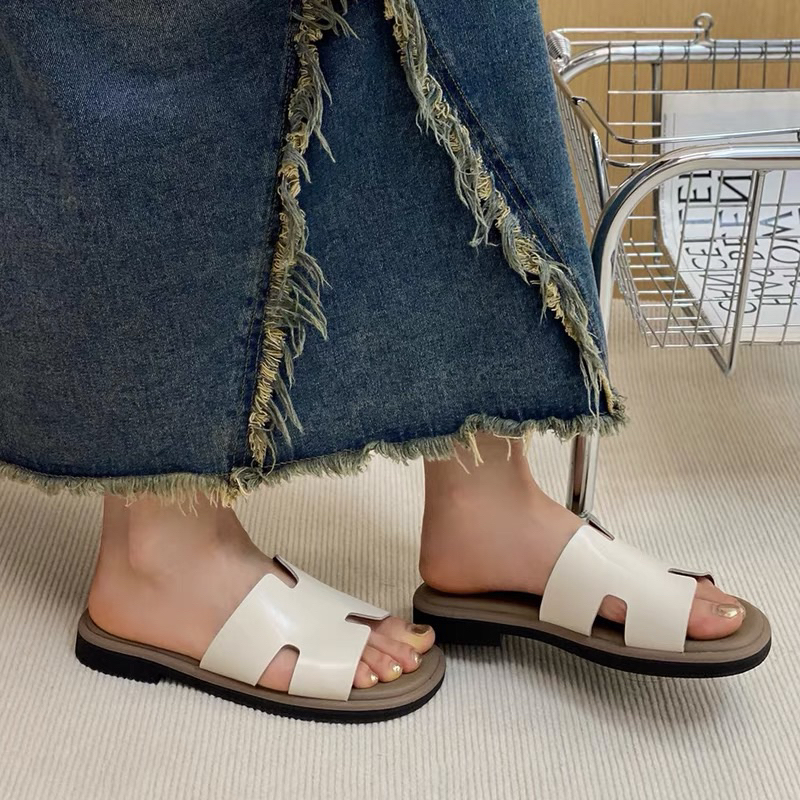 Dép lê Hm bệt bản mới 2023 chất liệu da đi siêu êm chân