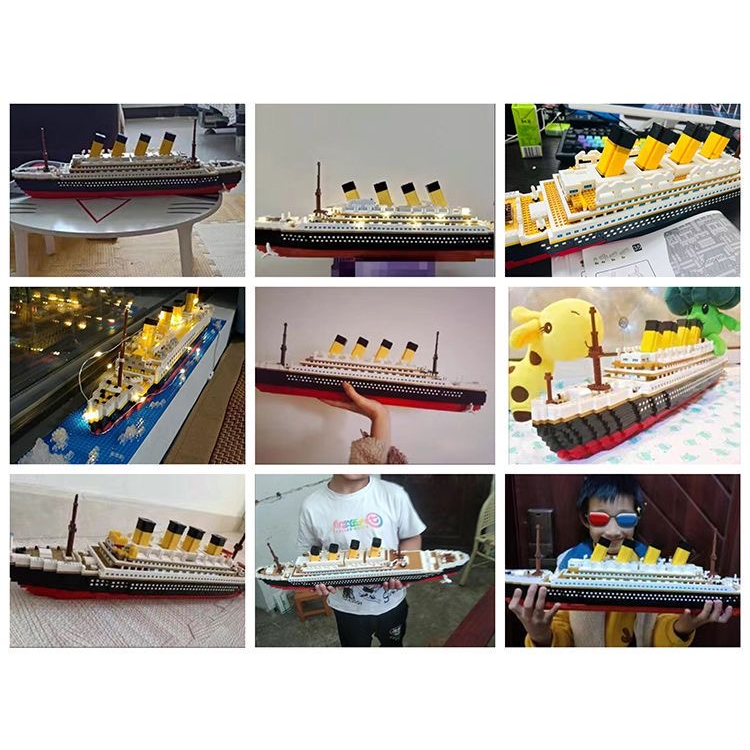 Đồ chơi xếp hình lắp ráp mô hình,Tàu Titanic,Mô hình lắp ghép 3D Công trình kiến trúc,Thuyền đồ chơi