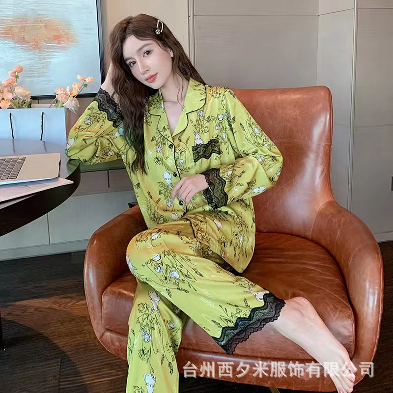 Bộ Lụa Mặc Nhà Đồ Pijama Nữ Dài Tay Chất Lụa Cao Cấp Mát Mềm Mịn ELSA PIJAMA