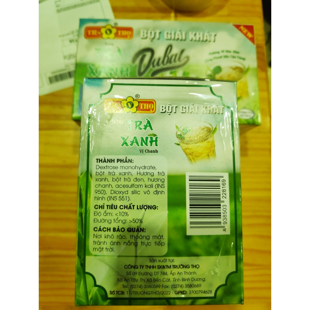 Bột giải khát trà xanh vị chanh - chất lượng thơm ngon, hộp 18 gói