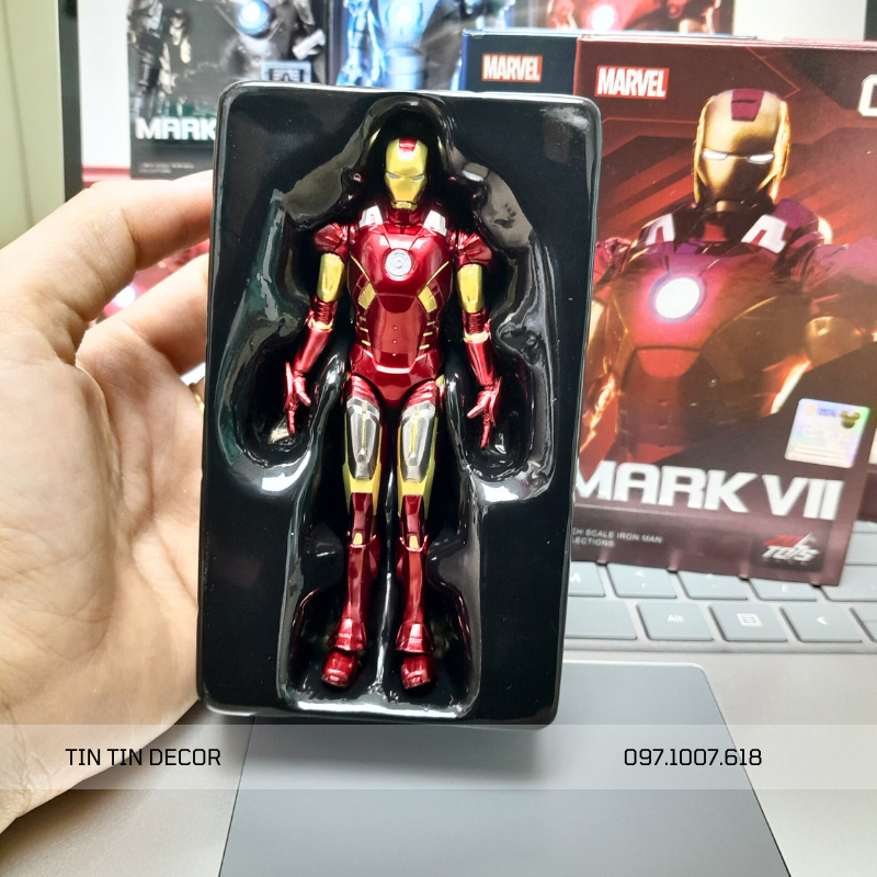 Mô hình iron Man mini đủ bộ sưu tập 7 Mark siêu nét chính hãng Disney hàng có sẵn - Tỉ lệ 1:12
