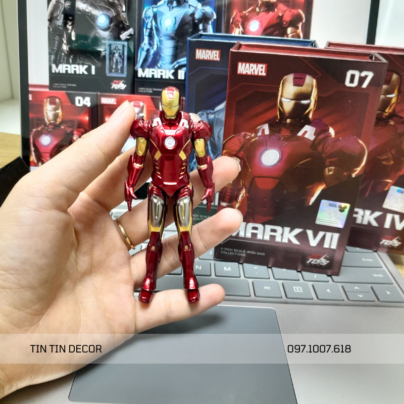 Mô hình iron Man mini đủ bộ sưu tập 7 Mark siêu nét chính hãng Disney hàng có sẵn - Tỉ lệ 1:12