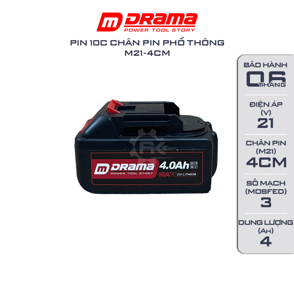 Pin DRAMA 10 cell, 15 cell, Mạch 3 mosfed, Cell pin 1500mAh - 1800mah, Có đèn báo pin, Chân phổ thông 4cm