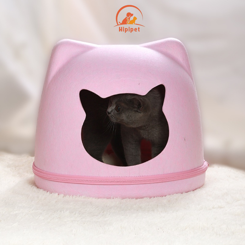 Nhà cho mèo ngủ Hipipet chất nỉ ép bông không biến dạng vệ sinh dễ dàng