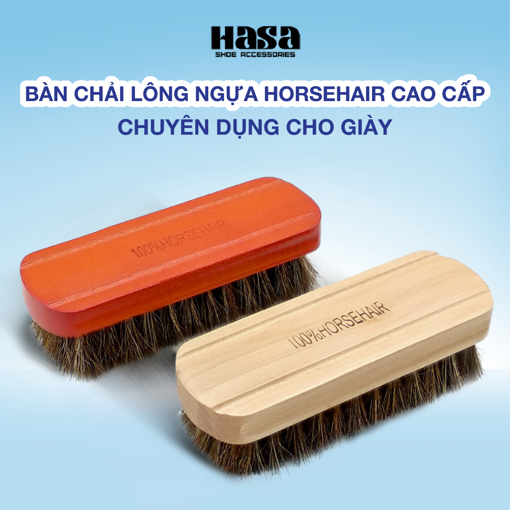 Bàn chải đánh giày làm từ lông ngựa Horsehair cao cấp XIMO cỡ vừa BCDG01 chính hãng
