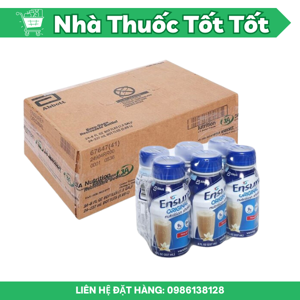 Thùng 24 Sữa nước Ensure Abbott 237ml/chai ⚡ CHÍNH HÃNG ⚡ Sữa nước dinh dưỡng đầy đủ và cân đối cho người lớn