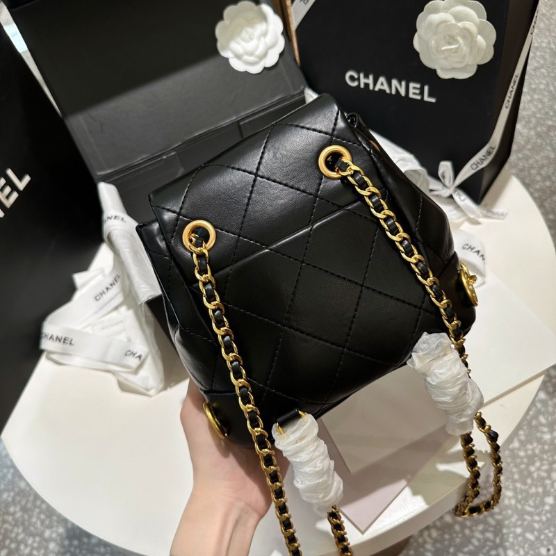 Balo nữ Xleo23b da mềm lì size 19cm fullbox nam châm chần trám charm mới tag vàng W166-19