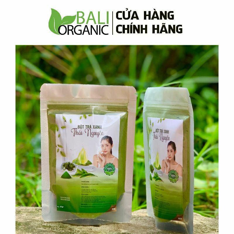 Bột trà xanh thủ công nguyên chất 1kg Baliorganic đắp mặt, dưỡng da