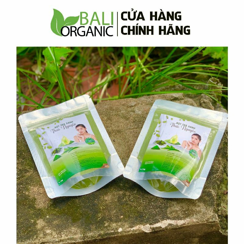 Bột trà xanh thủ công nguyên chất 1kg Baliorganic đắp mặt, dưỡng da