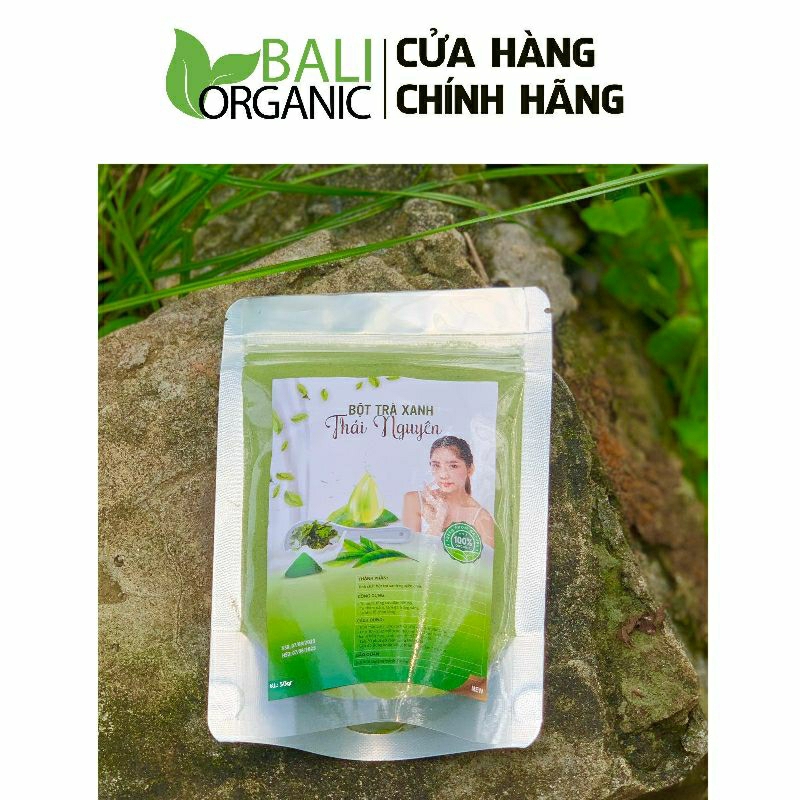 Bột trà xanh thủ công nguyên chất 1kg Baliorganic đắp mặt, dưỡng da