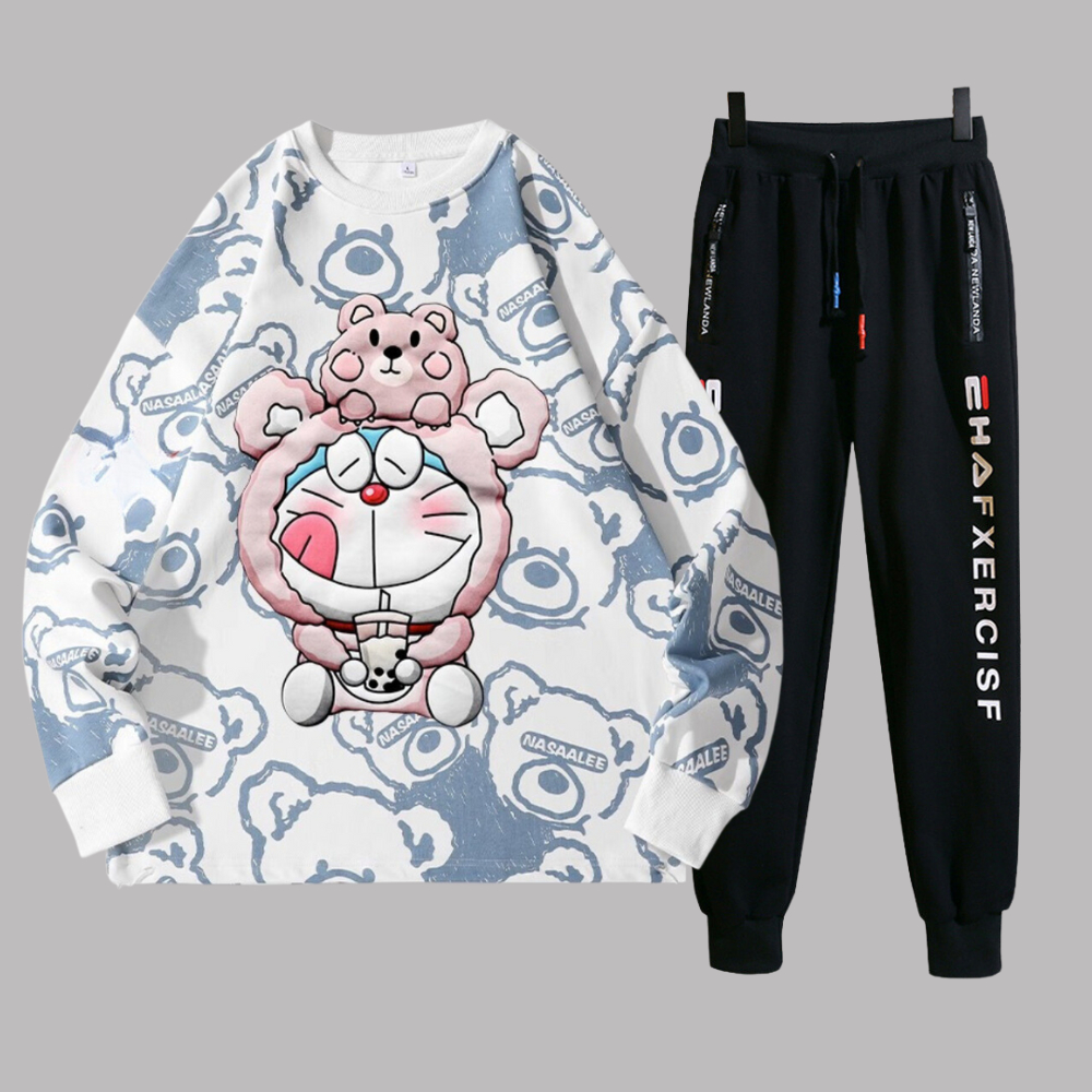 Combo áo sweater gấu phong cách kèm quần jogger thể thao zenkodlmen top nam 90000223+jogger 074