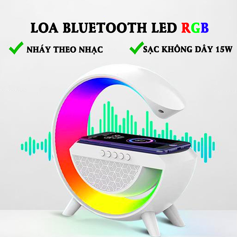 Loa Bluetooth chữ G led RGB, Sạc nhanh không dây, đèn nháy theo nhạc, thiết kế sang trọng | BigBuy360 - bigbuy360.vn