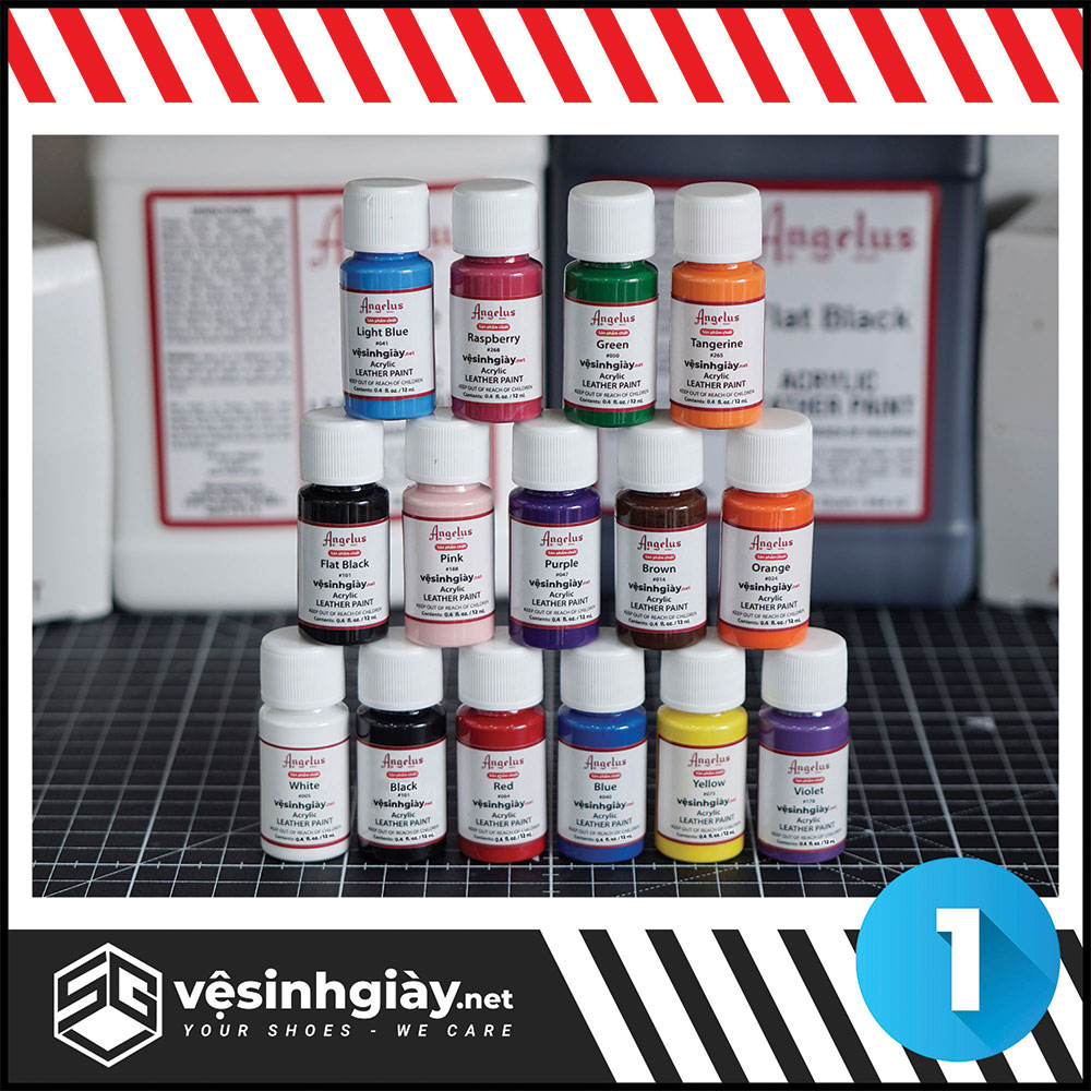 Màu custom giày Angelus Leather Paint chính hãng USA 12ml - Bảng 1