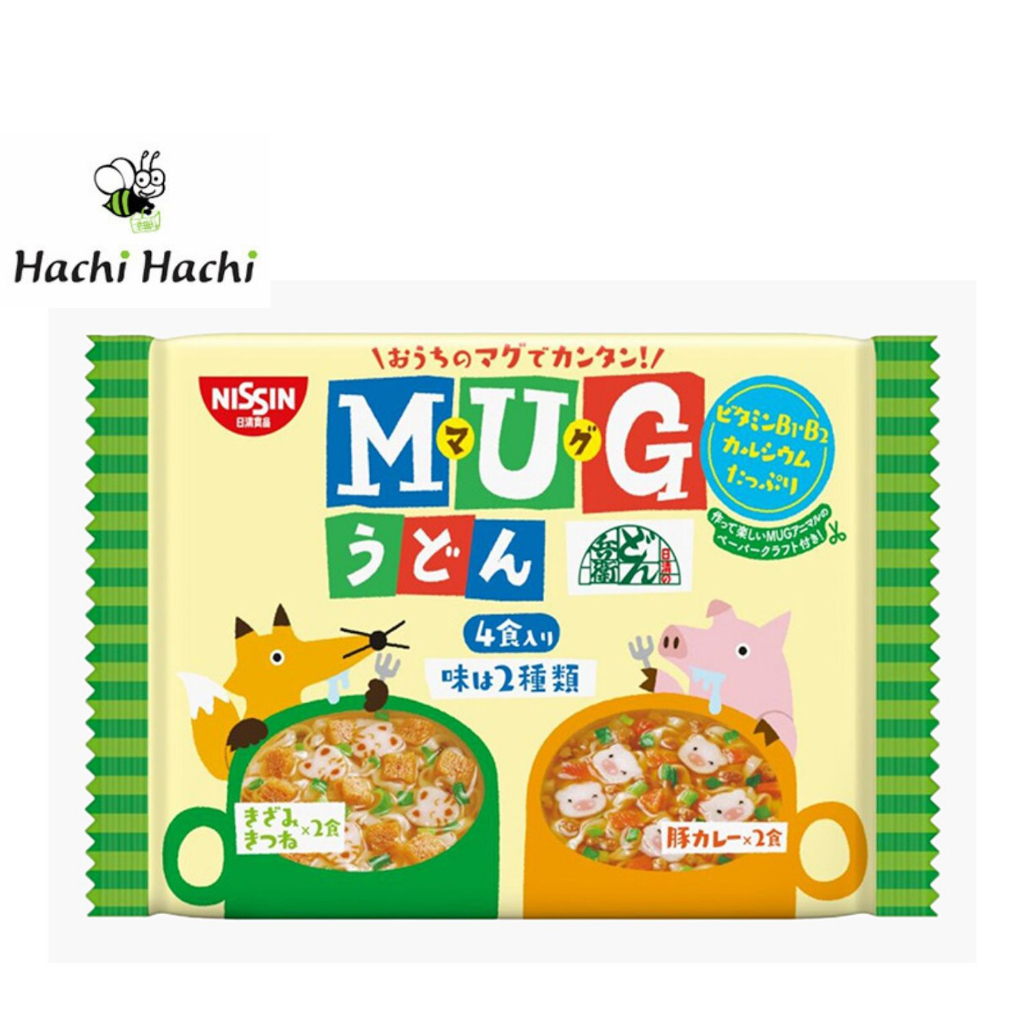 Mì Udon ăn liền cho bé Mug Nissin 2 vị 4 gói - Hachi Hachi Japan Shop