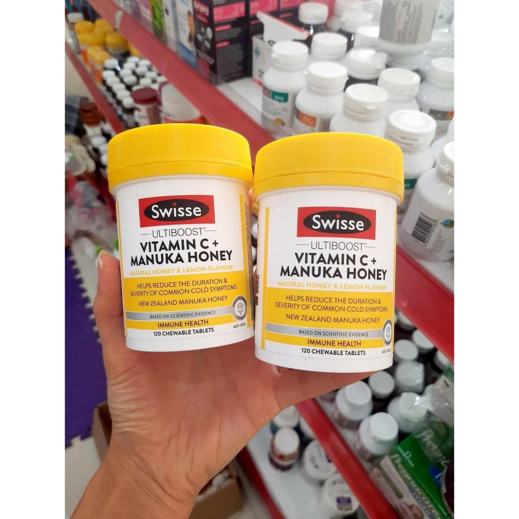 Viên uống tăng đề kháng Swisse Vitamin C Manuka Honey Úc, 120 viên