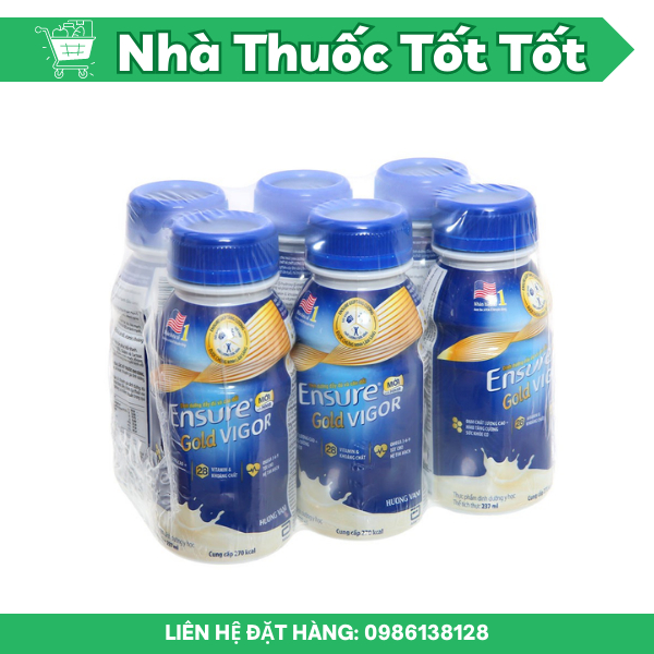 SỮA NƯỚC ENSURE GOLD VIGOR VANI 6 x 237ML ⚡ CHÍNH HÃNG ⚡ Sữa chai đầy đủ vitamin và khoáng chất thiết yếu