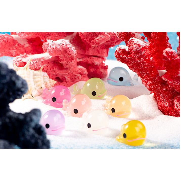 Mô hình cá voi mini phát sáng decor terrarium bể cá