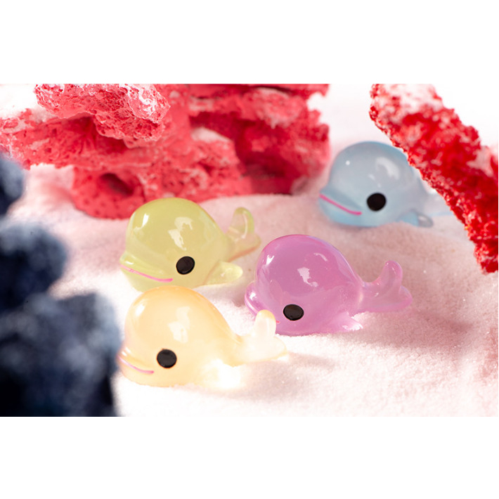 Mô hình cá voi mini phát sáng decor terrarium bể cá