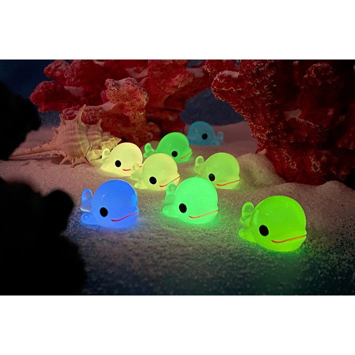 Mô hình cá voi mini phát sáng decor terrarium bể cá