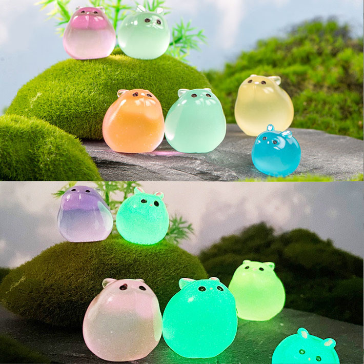 Mô hình chuột béo mini phát sáng decor terrarium bể cá