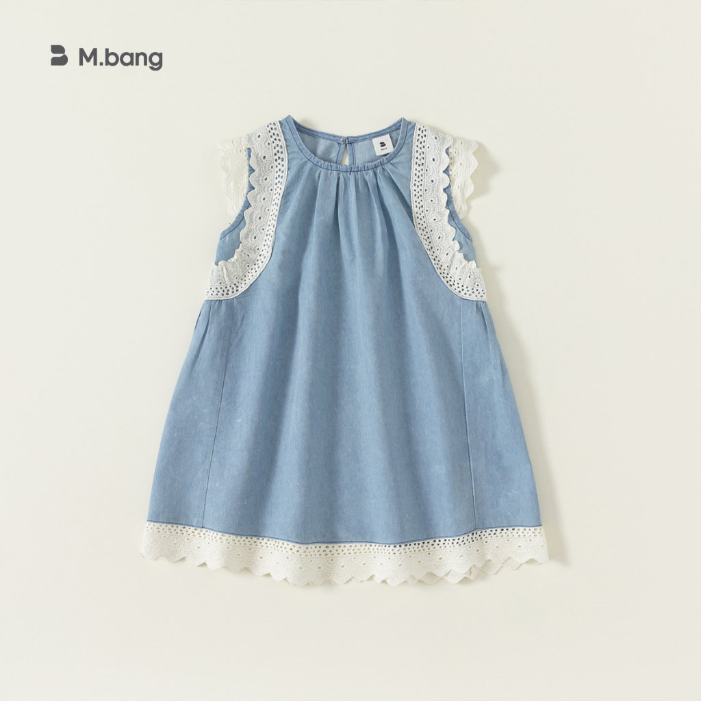Váy Baby City bé gái mùa hè mới xanh denim XQ23299